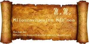 Miloszavlyevits Mínea névjegykártya